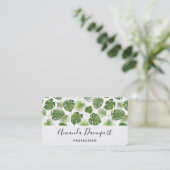 Stijlvol groen tropisch lederpatroon visitekaartje (Staand voorkant)