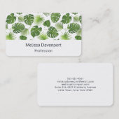 Stijlvol groen tropisch lederpatroon visitekaartje (Voorkant / Achterkant)