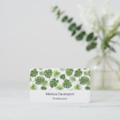 Stijlvol groen tropisch lederpatroon visitekaartje (Staand voorkant)