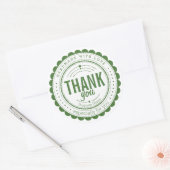 Stijlvol groen wit handgemaakt Dank u Sticker (Envelop)