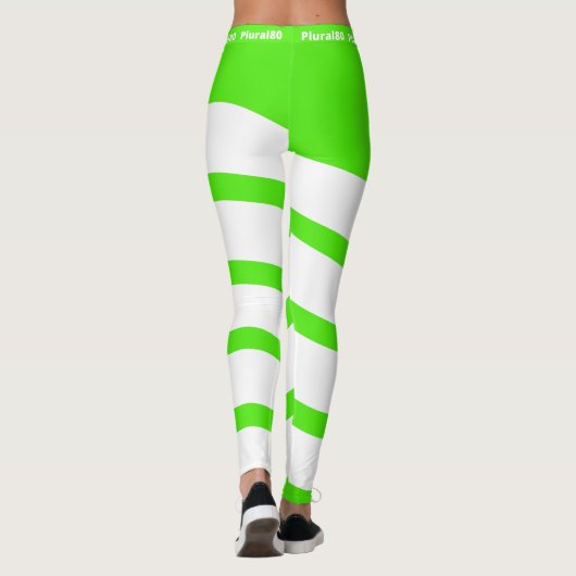 Stijlvol, groen wit werkuiteinde leggings (Achterkant)