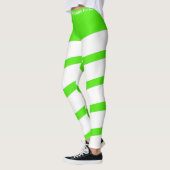 Stijlvol, groen wit werkuiteinde leggings (Links)