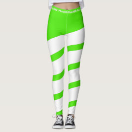 Stijlvol, groen wit werkuiteinde leggings