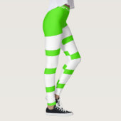Stijlvol, groen wit werkuiteinde leggings (Rechts)