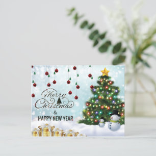 Stijlvol groen, zilver vrolijk kerstfeest briefkaart