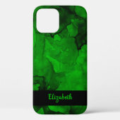 Stijlvol groen zwart Waterverf Patroon personalise Case-Mate iPhone Case (Achterkant)