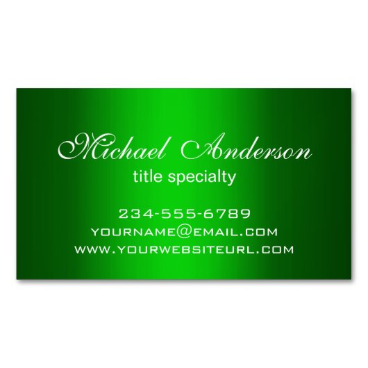 Stijlvol groene gradiënt met meerdere doelen visitekaartje magneet (Voorkant)