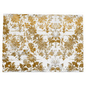  stijlvol Grunge Gold Damask Floral Pattern Groot Cadeauzakje (Achterkant)