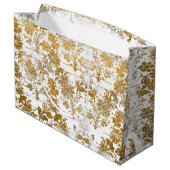  stijlvol Grunge Gold Damask Floral Pattern Groot Cadeauzakje (Achterkant Gekanteld)