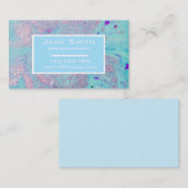 Stijlvol haar en make-up roze en blauw bedrijf visitekaartje (Voorkant / Achterkant)