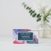 Stijlvol haar en make-up waterverf florale busines visitekaartje (Staand voorkant)