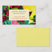 Stijlvol haar en make-up waterverf florale busines visitekaartje (Voorkant / Achterkant)