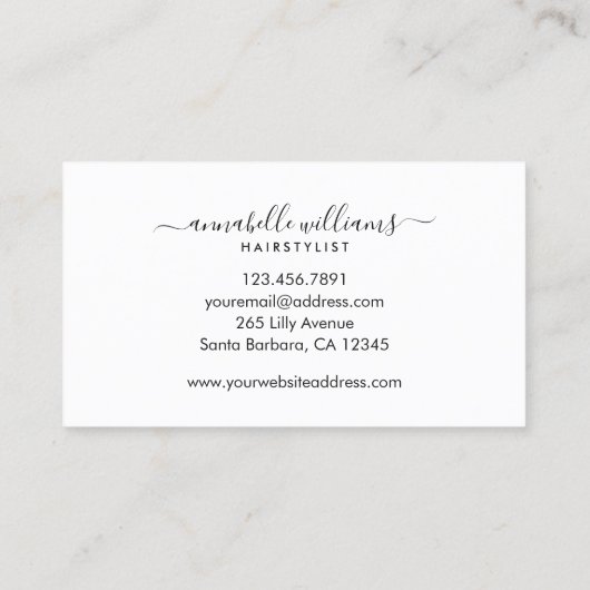 Stijlvol Haarstylist Gold en zwart  Visitekaartje (Achterkant)