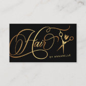 Stijlvol Haarstylist Gold en zwart  Visitekaartje (Voorkant)