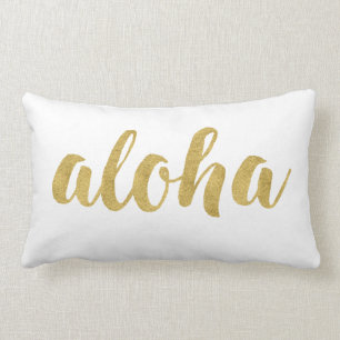 Stijlvol Hallo Aloha in Gold Decorative Kussen
