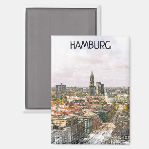 Stijlvol Hamburg Duitsland Hansestadt City Uitzich Magneet