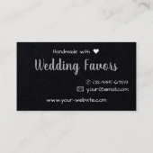 Stijlvol handgemaakt met Love Black Silver Hearts Visitekaartje (Achterkant)