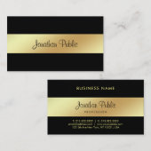 Stijlvol handgeschreven glamour Black Gold Luxe Visitekaartje (Voorkant / Achterkant)