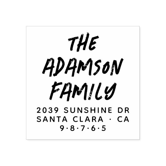 Stijlvol Handgeschreven Naam Modern Retouradres Rubberstempel (Afrduk)