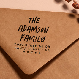 Stijlvol Handgeschreven Naam Modern Retouradres Rubberstempel