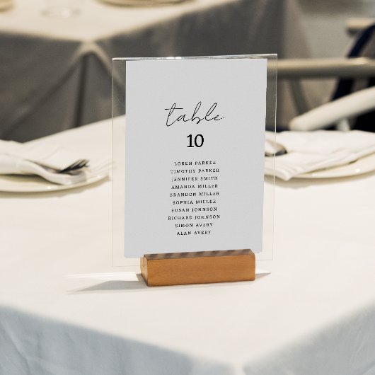 Stijlvol handgeschreven script bruiloft zitplaatse kaart