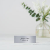 Stijlvol handgeschreven script Modern Silver Trend Mini Visitekaartje (Staand voorkant)
