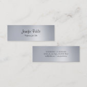 Stijlvol handgeschreven script Modern Silver Trend Mini Visitekaartje (Voorkant / Achterkant)