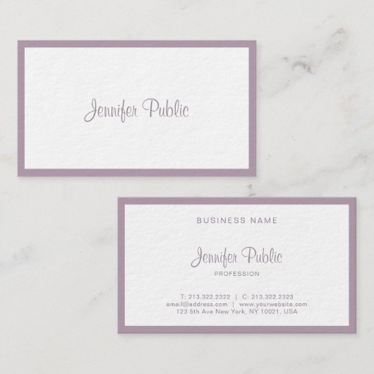 Stijlvol handgeschreven script moderne luxe luxe visitekaartje (Voorkant / Achterkant)