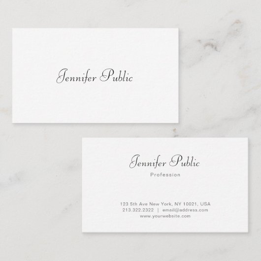 Stijlvol handgeschreven script Moderne, stijlvolle Visitekaartje (Voorkant / Achterkant)