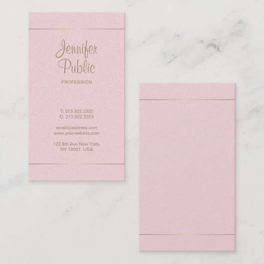 Stijlvol handgeschreven script ontworpen luxe mode visitekaartje (Voorkant / Achterkant)