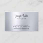 Stijlvol handgeschreven script Silver look minimal Visitekaartje (Voorkant)