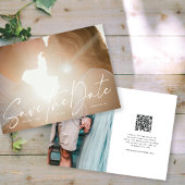 Stijlvol handgeschreven script witte horizontale f save the date