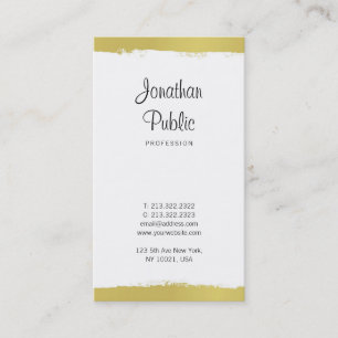 Stijlvol handgeschreven Trendy Gold Plain Luxury Visitekaartje