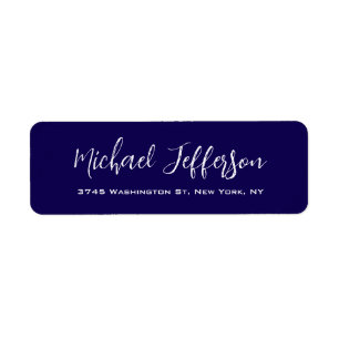 Stijlvol handschrift Creatief Trendy Donkerblauw Etiket