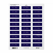 Stijlvol handschrift Creatief Trendy Donkerblauw Etiket (Full Sheet)