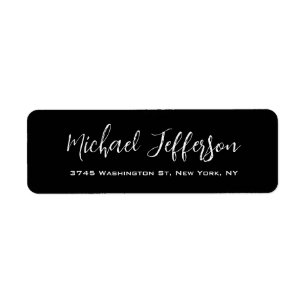 Stijlvol handschrift Creatief Trendy Zwart & Wit Etiket