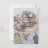 stijlvol handschrift gevlekt fotobruiloft kaart (Voorkant)