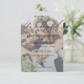 stijlvol handschrift gevlekt fotobruiloft kaart (Staand voorkant)