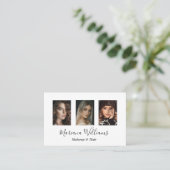 stijlvol handschrift, make-up en haar 3 foto's visitekaartje (Staand voorkant)