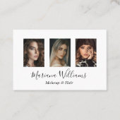 stijlvol handschrift, make-up en haar 3 foto's visitekaartje (Voorkant)