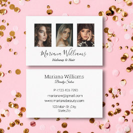 stijlvol handschrift, make-up en haar 3 foto's visitekaartje