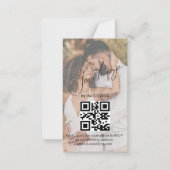 stijlvol handschrift rsvp qr code bruiloft foto notitiekaartje (Voorkant)