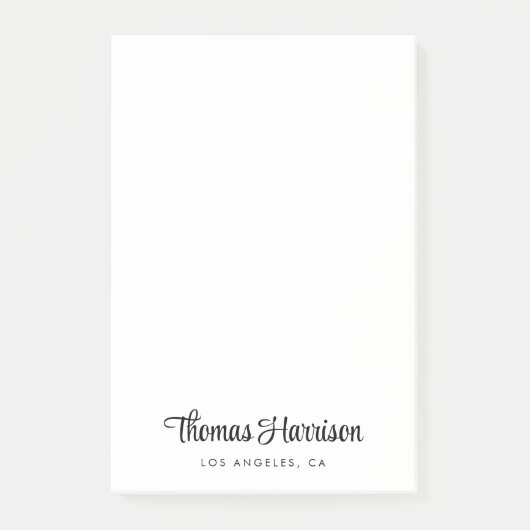 Stijlvol handtekening script monogram post-it® notes (Voorkant)