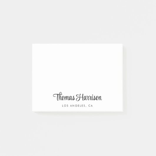 Stijlvol handtekening script monogram post-it® notes (Voorkant)