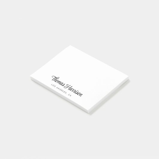 Stijlvol handtekening script monogram post-it® notes (Schuin)