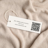 Stijlvol handtekening script QR-code crèmekleurig  Mini Visitekaartje