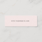 Stijlvol handtekening script roze hanglabel mini visitekaartje (Achterkant)