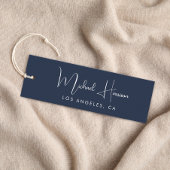 Stijlvol handtekeningscript Blue Hang Label