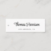 Stijlvol handtekeningscript Hang-Label Mini Visitekaartje (Voorkant)