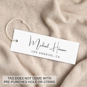 Stijlvol handtekeningscript Hang-Label Mini Visitekaartje